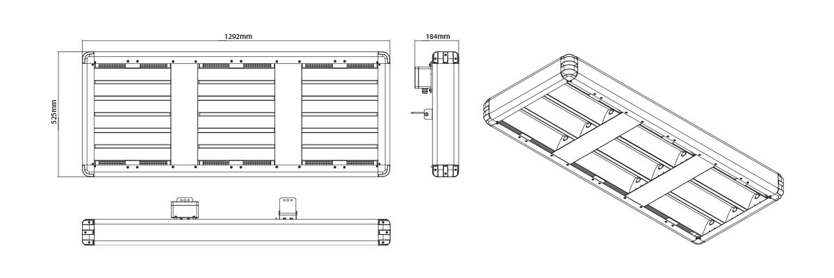 Technical line drawings for Shadow Industrial heaters